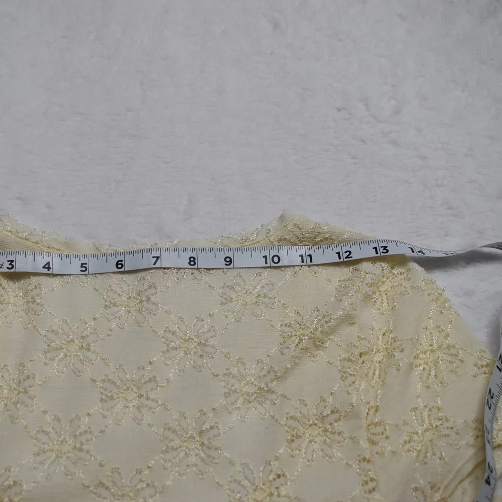 Free People Dress Daisy Lace Sz M Mini Floral Stretchy Neutral Cottagecore Boho - Picture 14 of 15